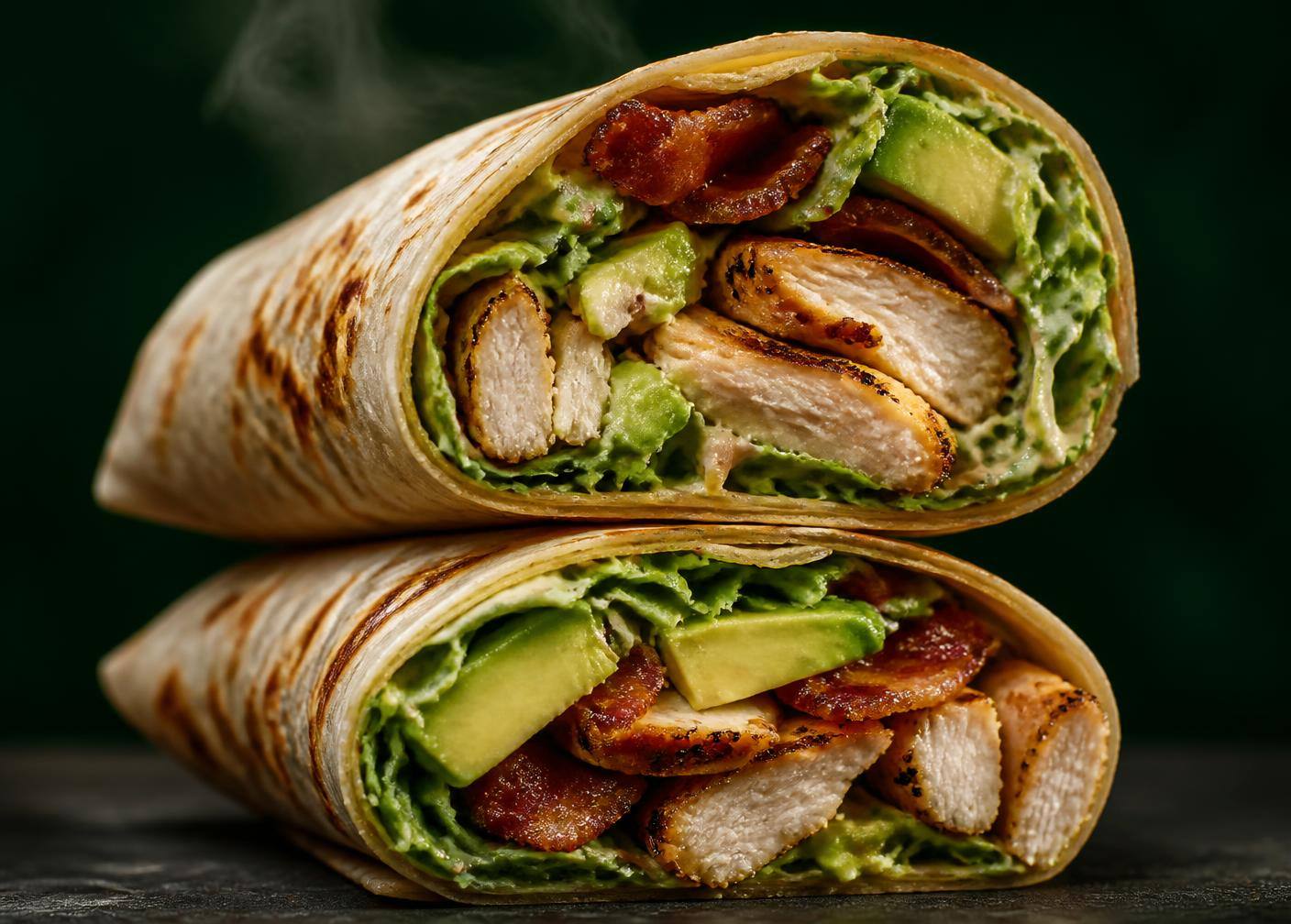 The Chicken Reale wrap with grilled chicken, bacon and avocado